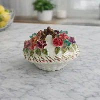 یک سری ظروف قدیمی چینی و کریستال