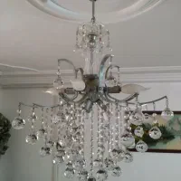 دوعدد لوستر با بدنه استیل