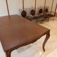 میز ناهار خوری و چهار عدد صندلی فرفوژه اصل