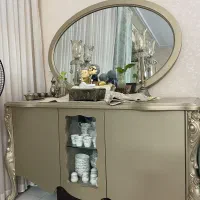میز کنسول چوبی به همراه آینه ست