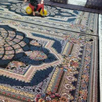 فرش دست دوم 12متری جفت یه رنگ