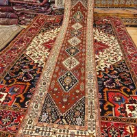 کناره دستباف قشقایی شیراز رنگ روناسی آکبند