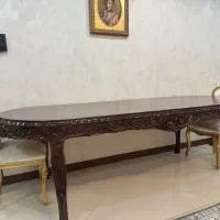 میز ۸ نفره  تمام چوب کنده کاری شده قدیمی