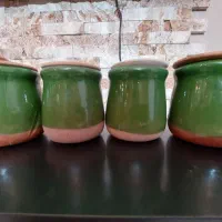 دیزی سفالی(گمیج)تک نفره وکشک ساب سفالی حوض کاشی و
