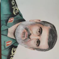 تابلوی مداد رنگی طرح شهید سردار حاجی‌زاده