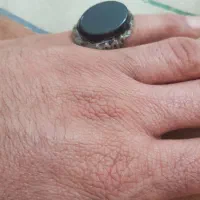 انگشتر عقیق کبدی قدیمی نقره ۹۲۵ سنگین