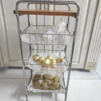 سبد سیب زمینی و پیاز استیل سه طبقه