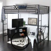 تخت خواب یک نفره فلزی دوطبقه ارتفاع بلند(آرکاصنعت)
