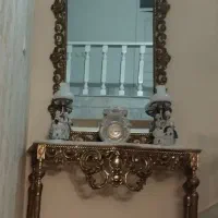 اینه کنسول قدیمی وسنگین برنجی برنزی تزئینی