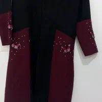 مانتو دورنگ دکمه دار