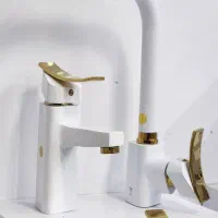 ست شیرآلات هراز سفید طلایی