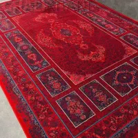 فرش 1200 شانه با نقشه کتیبه لاکی سبز تهران