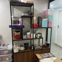 قفسه آهنی چوبی