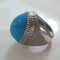 انگشتر فیروزه نیشابور عجمی  بی رگه بدونه خط