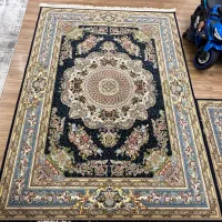 دو تخته فرش ۹ متری تافته گل برجسته