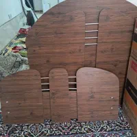 تخت یکنفره رنگ چوب سالم سالم بهمراه تشک طبی رویال