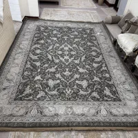 فرش برند معروف نویان کاشان گل برجسته