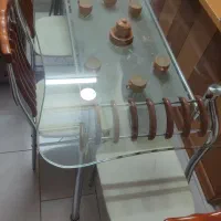 میز ناهار خوری ۶نفره شیشه‌ای