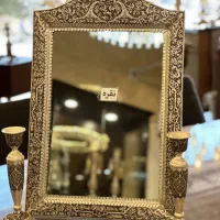 اینه شمعدان نقره قلم کاری اعلا اصفهان