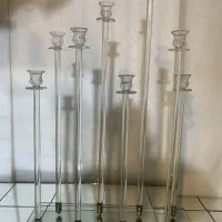 شمعدان کریستالی شاخه ای و فلزی