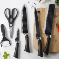 ست کامل چاقو آشپزخانه ۶ پارچه حرفه‌ای