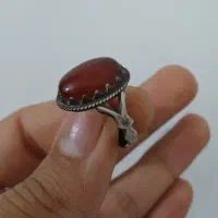 انگشترعقیق سرخ(زنانه)نقره اصل