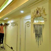 دکوراسیون قاب بندی گچبری پتینه ونقاشی آیینه کاری