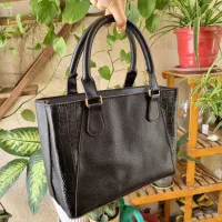 کیف چرم زنانه مشکی