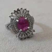 انگشتر نقره یاقوت برمه
