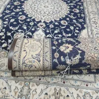 دو تخته  فرش دستباف  ۶ متری طرح نایین