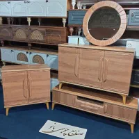 قهوه‌ای کنسول آینه جاکفشی میزتلویزیون مدل آرش