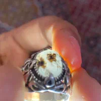 نقره دست ساز با سنگ شجر