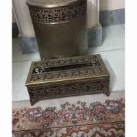 جادستمال کاغذی و سطل زباله قدیمی مدل برنز