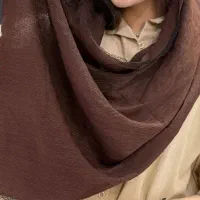 شال دور دانتل  رنگ قهوه ای