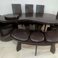 میز ۳عدد صندلی تک ۲ عدد مبلی و ۱ نیمکت سه نفره