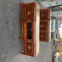 آینه کنسول چوبی معرقی و برنزخور مدل الیزه