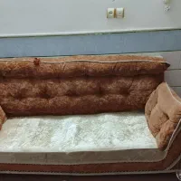 مبل خانگی سه چهار دست قهوه ای دست دوم