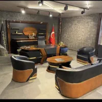 میز صندلی مدیریت نیم ست مناسب مبلمان اداری سپاهان