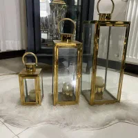 ۳ عدد فانوس به همراه ۳ عدد شمع و خز سفید
