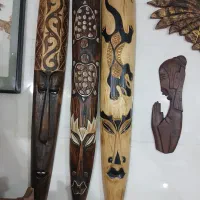 مجسمه چوبی صورتک چوبی دیوارکوب چوبی