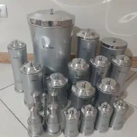 بانکه ی حبوبات.ادویه جات .جا برنجی ۱۷تیکه ای یونیک