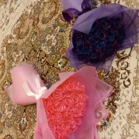 دوعدد گل رز روبانی آماده