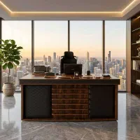 میز مدیریتی لوکس چرم دوزی برندآلفا ارسال رایگان