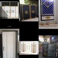 کد85 درب مغازه ای آهنی داخلی پی وی سی چوب کد1385