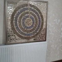 تابلو چهارقل آیینه کاری با تزیین ورق طلا و نقره