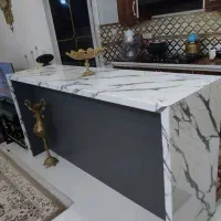 جزیره/اپن آشپزخانه لوکس طرح‌سنگ مرمربسیار تمیزوخاص