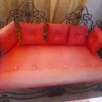۲ عدد صندلی چرم فرفورژه