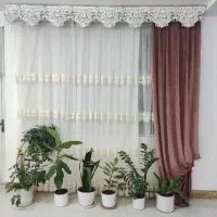پرده تور همراه دستک مخمل