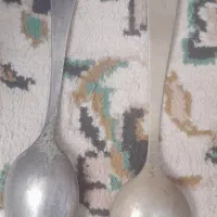 قاشق قاجاری آبکاری چند روکشه نقره.