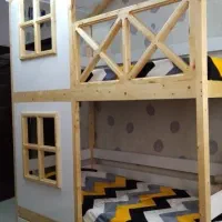 تخت تمام چوبی دوطبقه